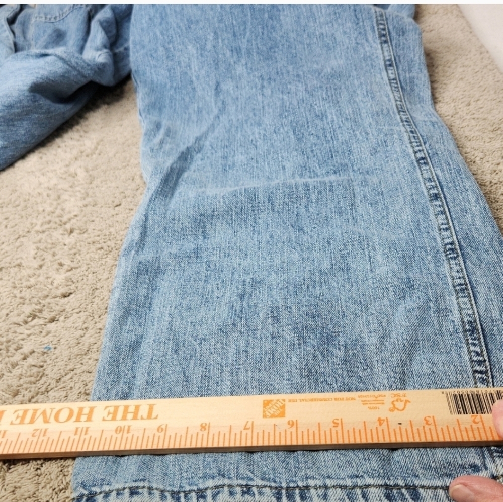 Women's Long Sleeve Utility Baggy Denim Jumpsuit Universal Thread Medium Denim 2 - Picture 14 of 16